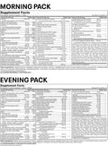 Vitality Morning & Evening Supplement Facts